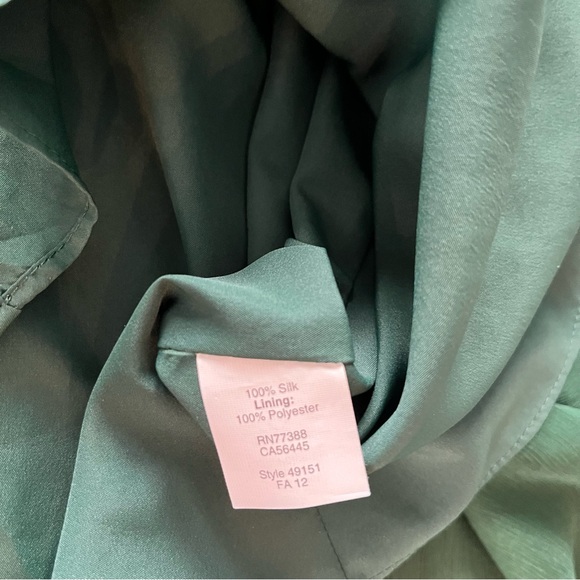 New! J Crew Bridal Cocktail Forrest Green One Shoulder Silk Chiffon Dress 2P - Picture 14 of 15